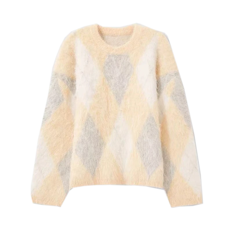 Pulover din tricot cu cablu Rainbow de designer pentru femei