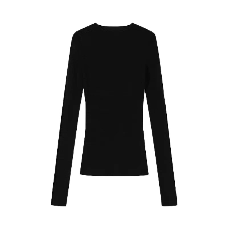 Pulover cu mânecă lungă cu dungi cu guler inversat de designer