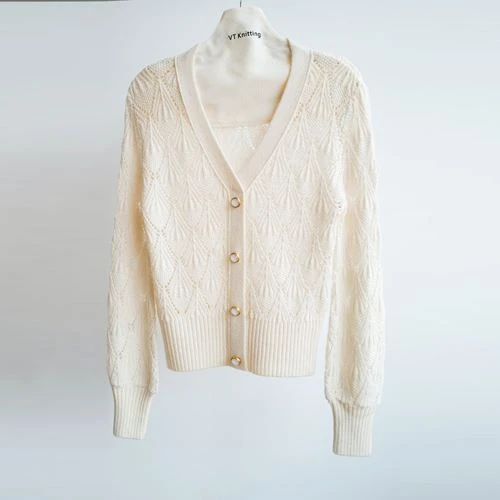 Cardigan deschis din lână merinos