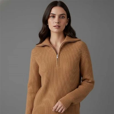 Pulover din tricot cablu din lana